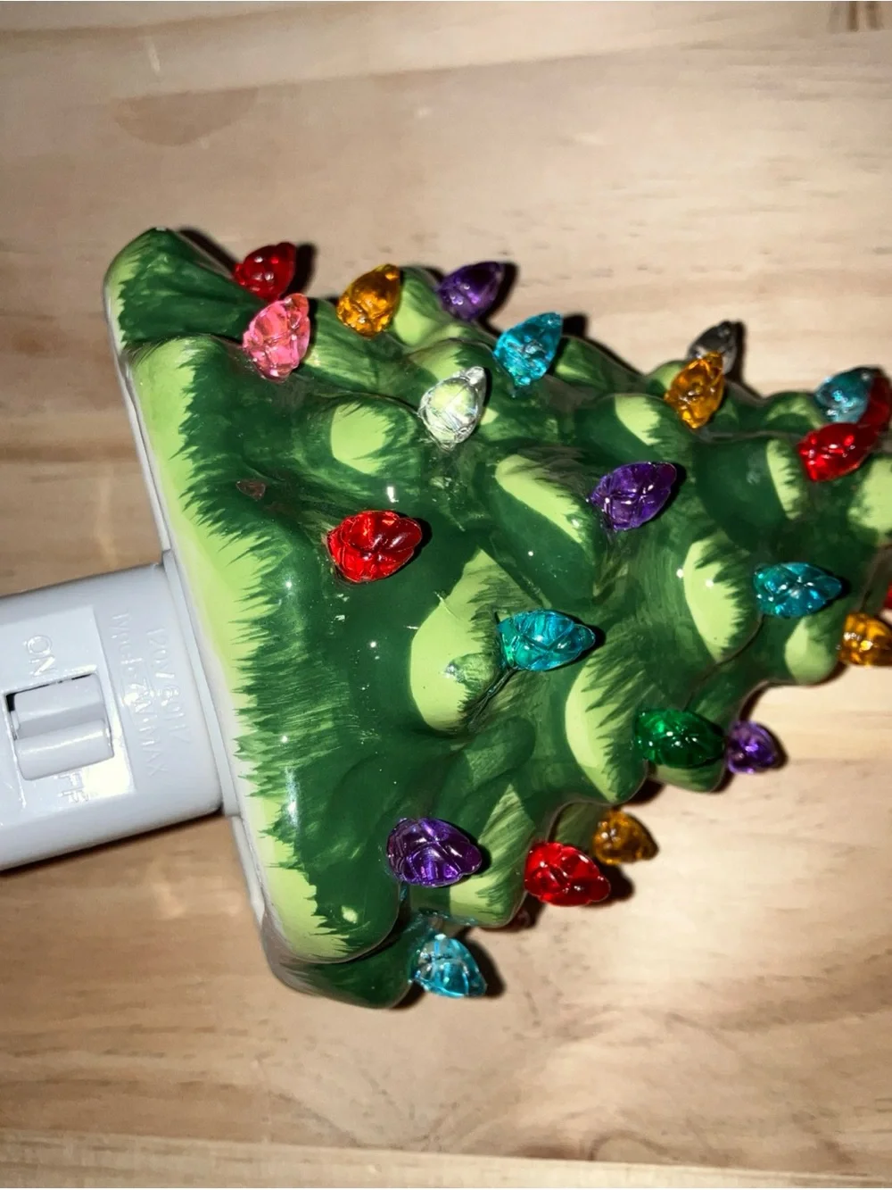 Target Ceramic Green Christmas Tree Night Light with Multicolored Bulbs